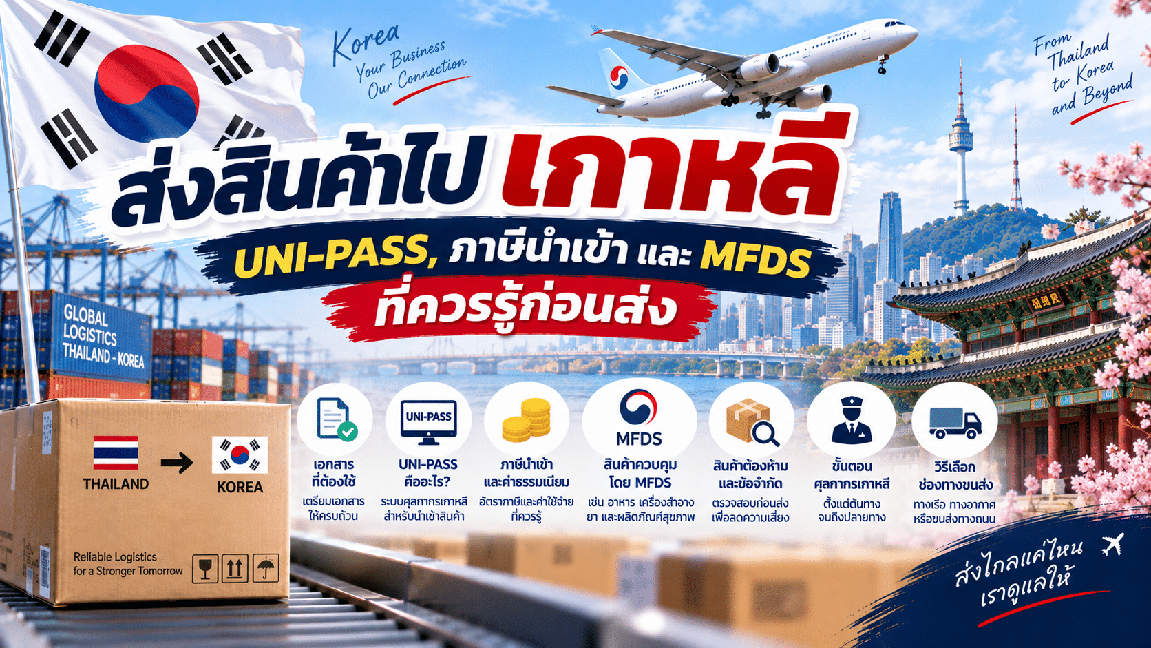 ส่งสินค้าไปเกาหลีใต้ จากประเทศไทยกับ KTC Global Logistics
